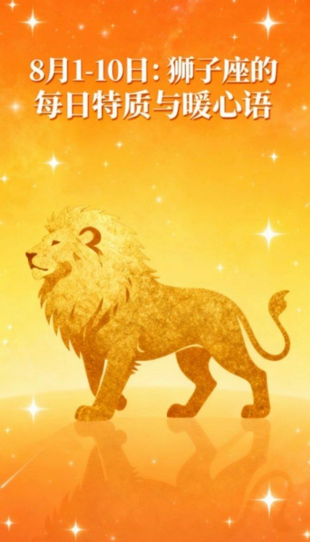 😺《8月1-10日：狮子座的每日特质与暖心寄语》