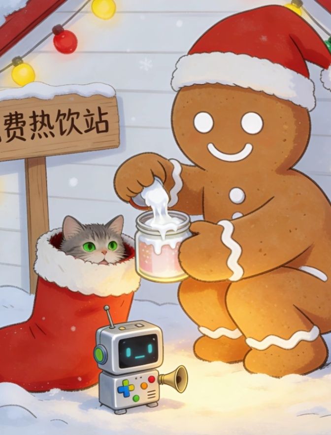 😸《薑餅人小麥的聖誕免費熱飲站》